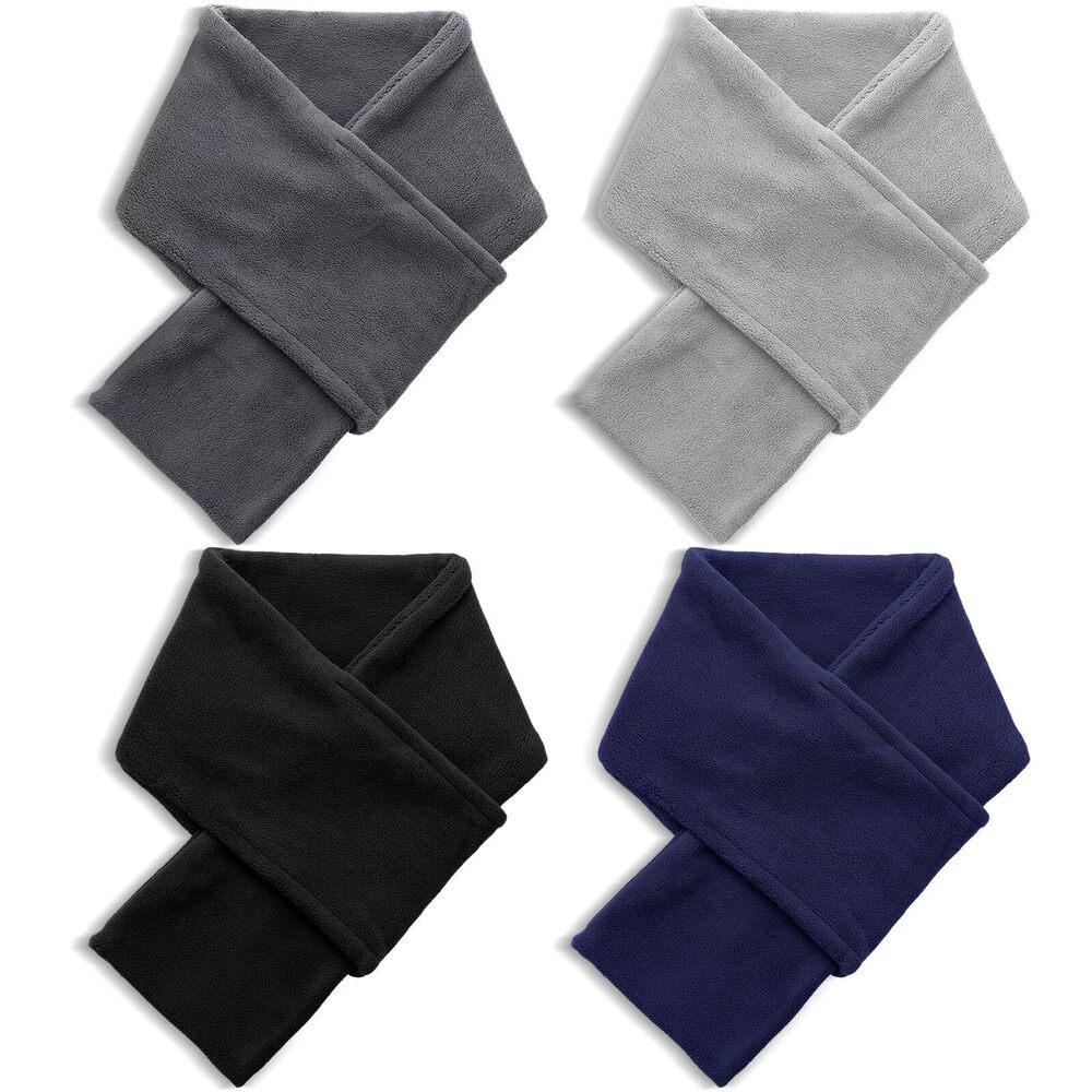7040 4 Pack Winter Scarf Warm Fleece Short Scarves with Hole for Winter